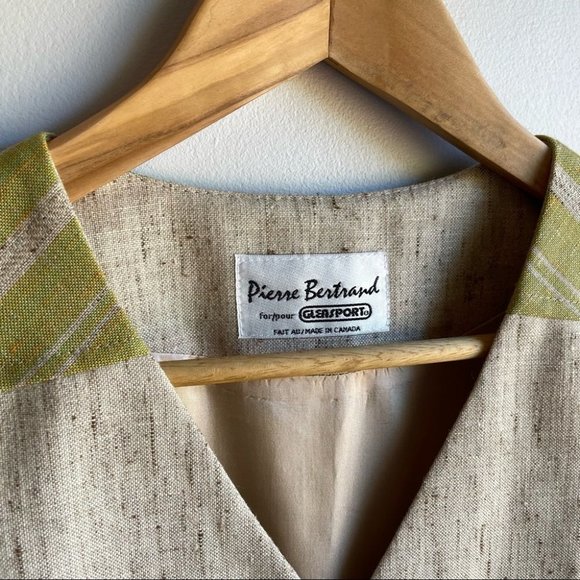 Vintage 3-piece Skirt Suit Set Jacket Vest Linen Silk Blend Medium Work Mini EUC - Picture 9 of 14